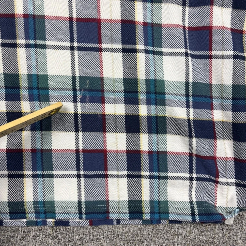Chaps Ralph Lauren Polo Shirt Mens L Multi Plaid Vintage Short Sleeve Pique